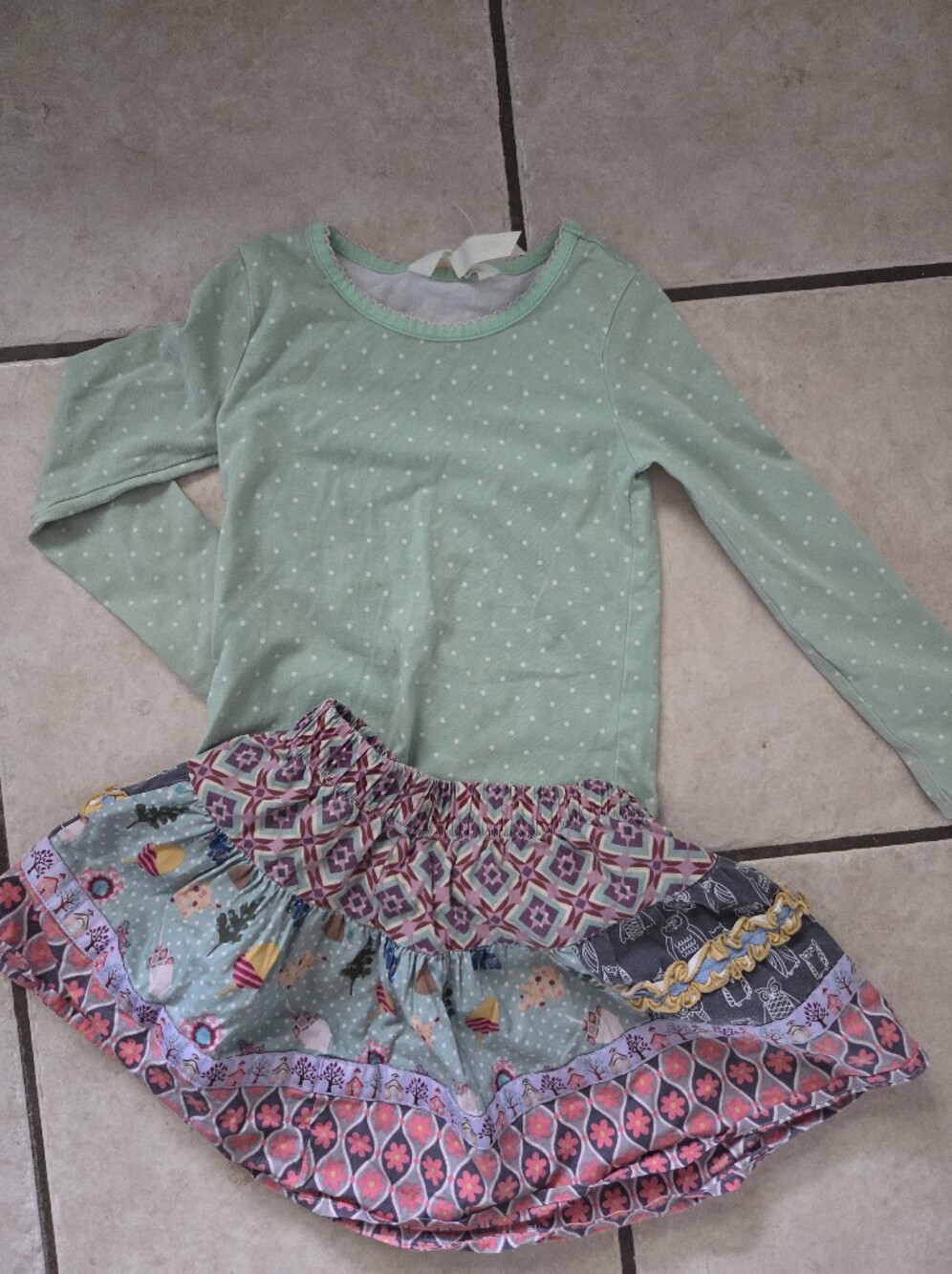 Matilda Jane Mint Polka Dot Long Sleeve Top And Skirt